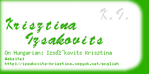 krisztina izsakovits business card